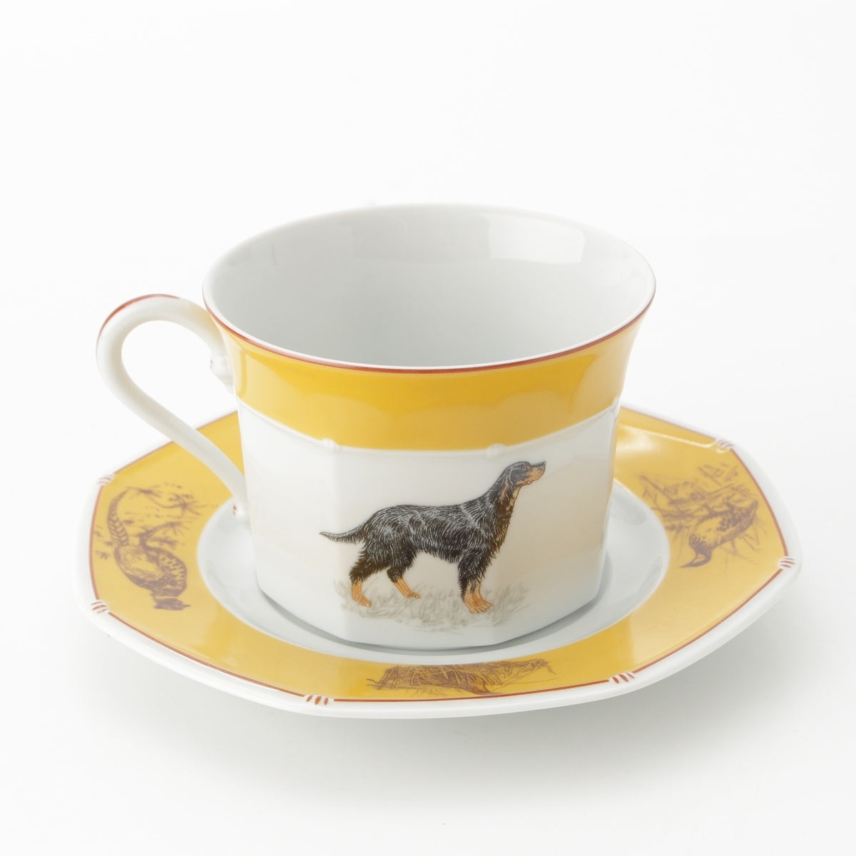 HERMES Shas Gordon Setter porcelain Star anise Morning Cup and saucer set Tableware yellow