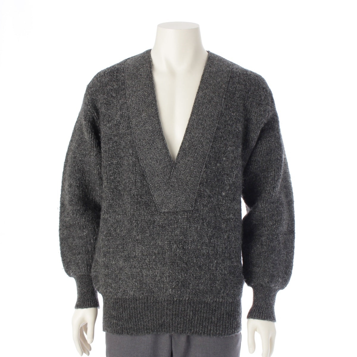 ISSEY MIYAKE MEN wool Brush tag V-neck knit sweater tops MM22111 gray F