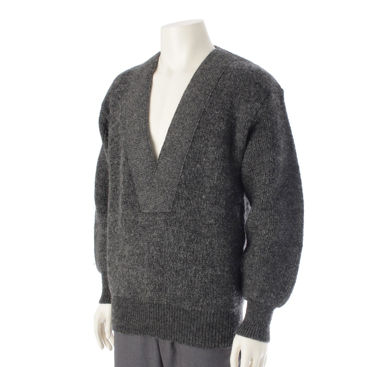 ISSEY MIYAKE MEN wool Brush tag V-neck knit sweater tops MM22111 gray F
