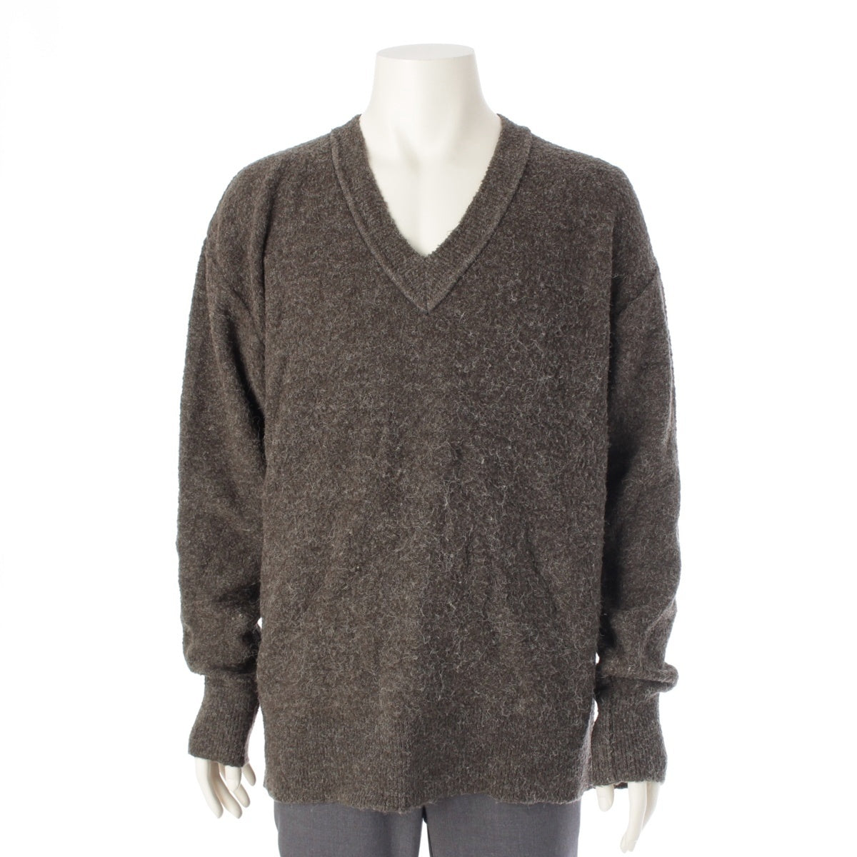 ISSEY MIYAKE MEN Acrylic x nylon x wool V-neck knit sweater tops ME53KN005 Gray M