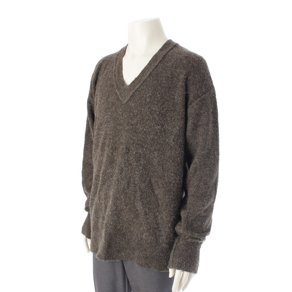 ISSEY MIYAKE MEN Acrylic x nylon x wool V-neck knit sweater tops ME53KN005 Gray M