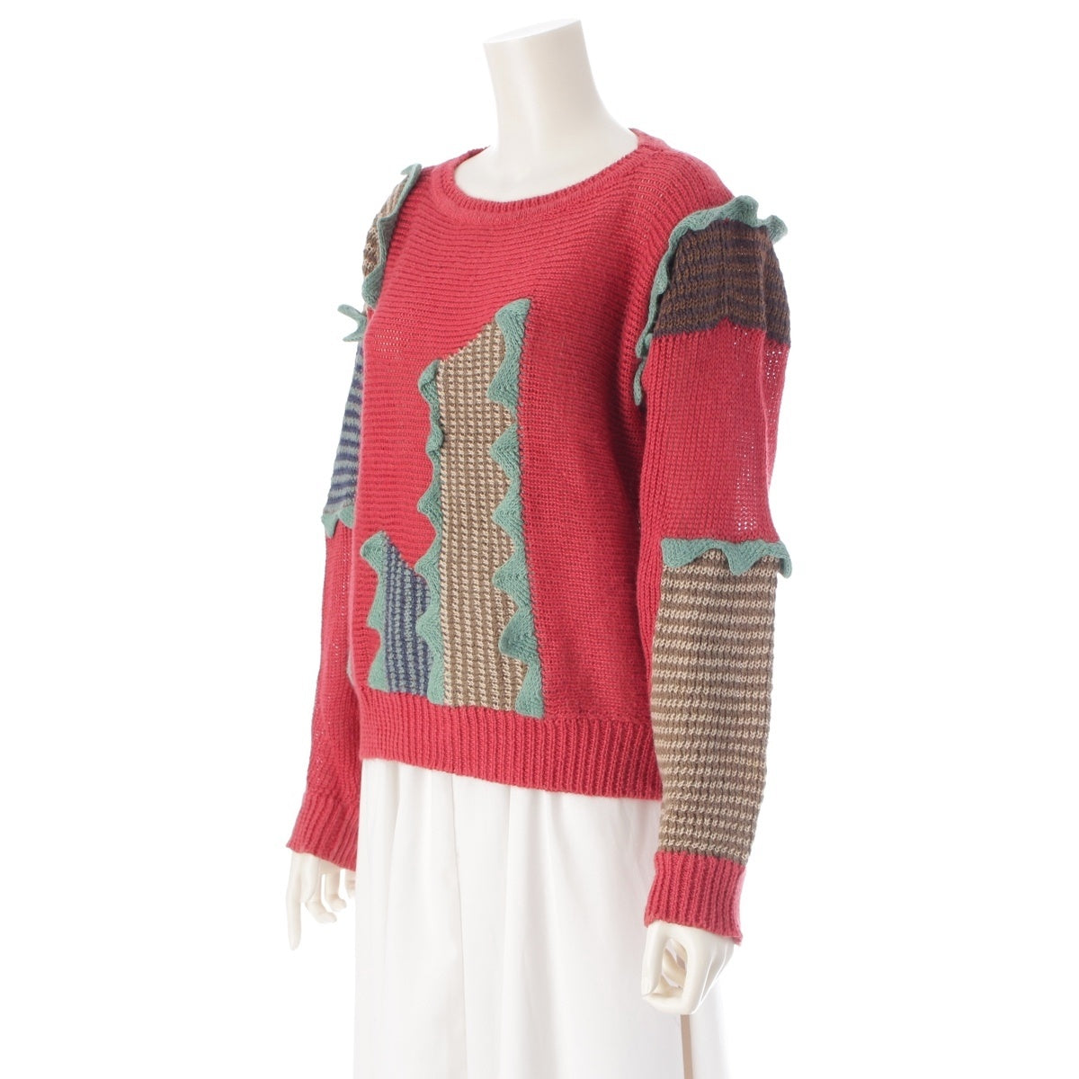 ISSEY MIYAKE Linen x cotton x wool All Style Design Knit sweater tops Red series