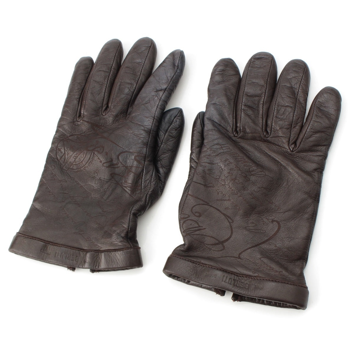 Berluti lambskin calligraphy Glove gloves Brown 7 1/2