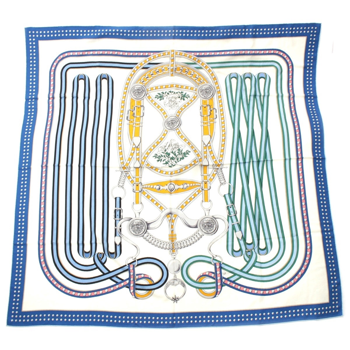 HERMES Caléjean 140 cashmere silk scarf multicolor