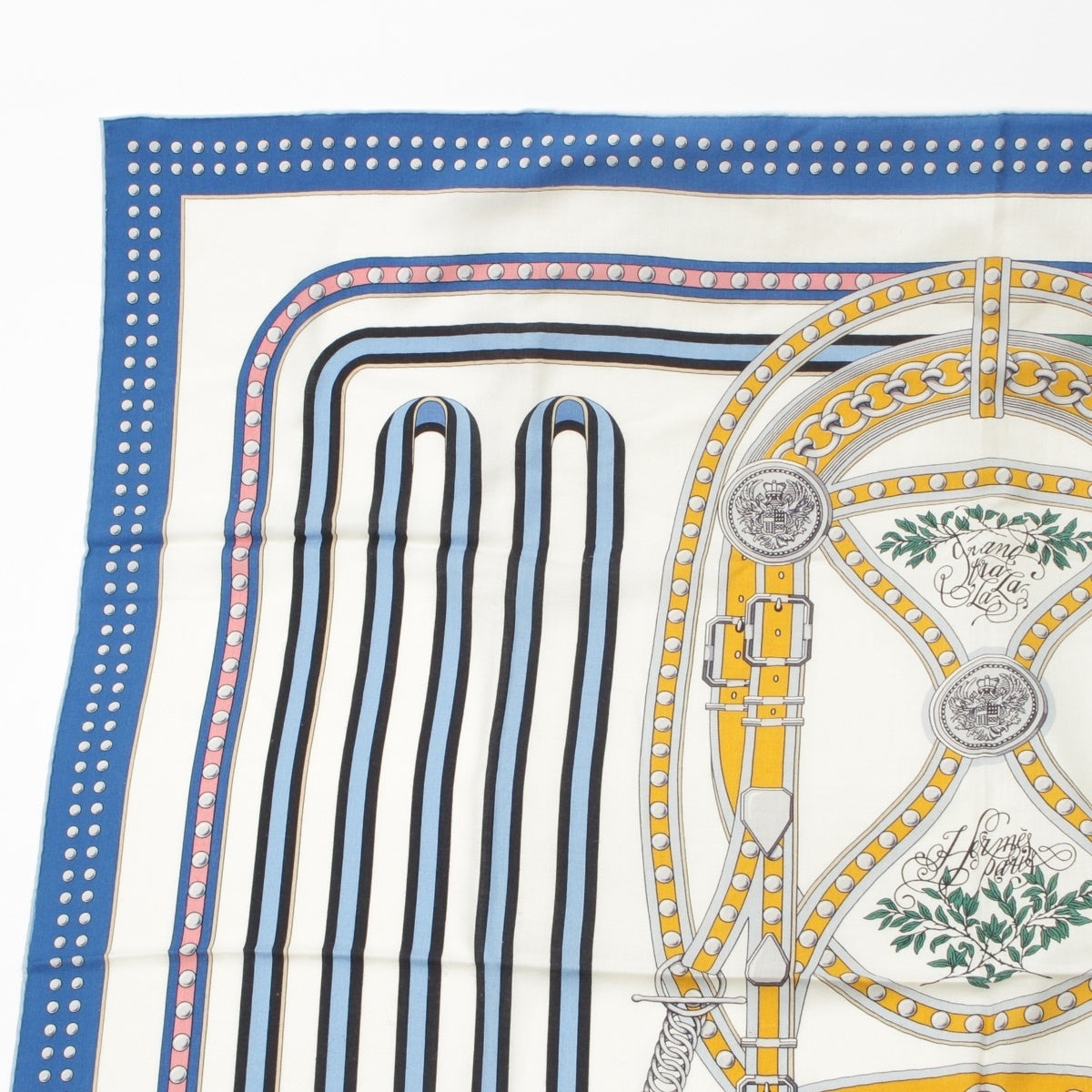 HERMES Caléjean 140 cashmere silk scarf multicolor
