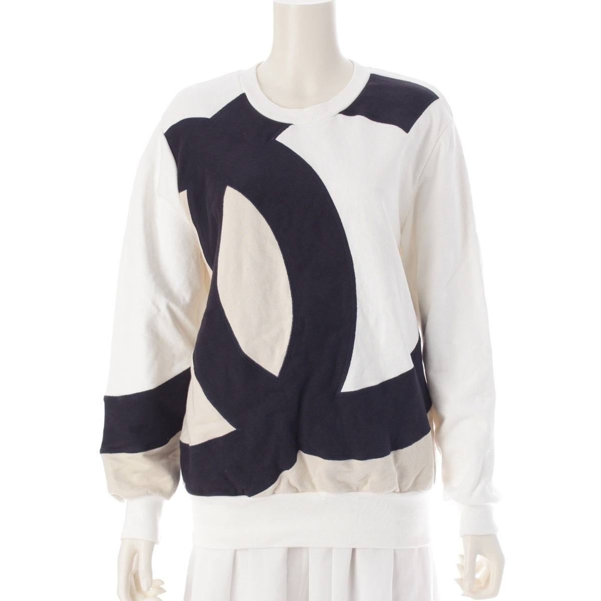 CHANEL cotton Big COCO Mark Sweatshirt sweat Long sleeve top P58239 white 38