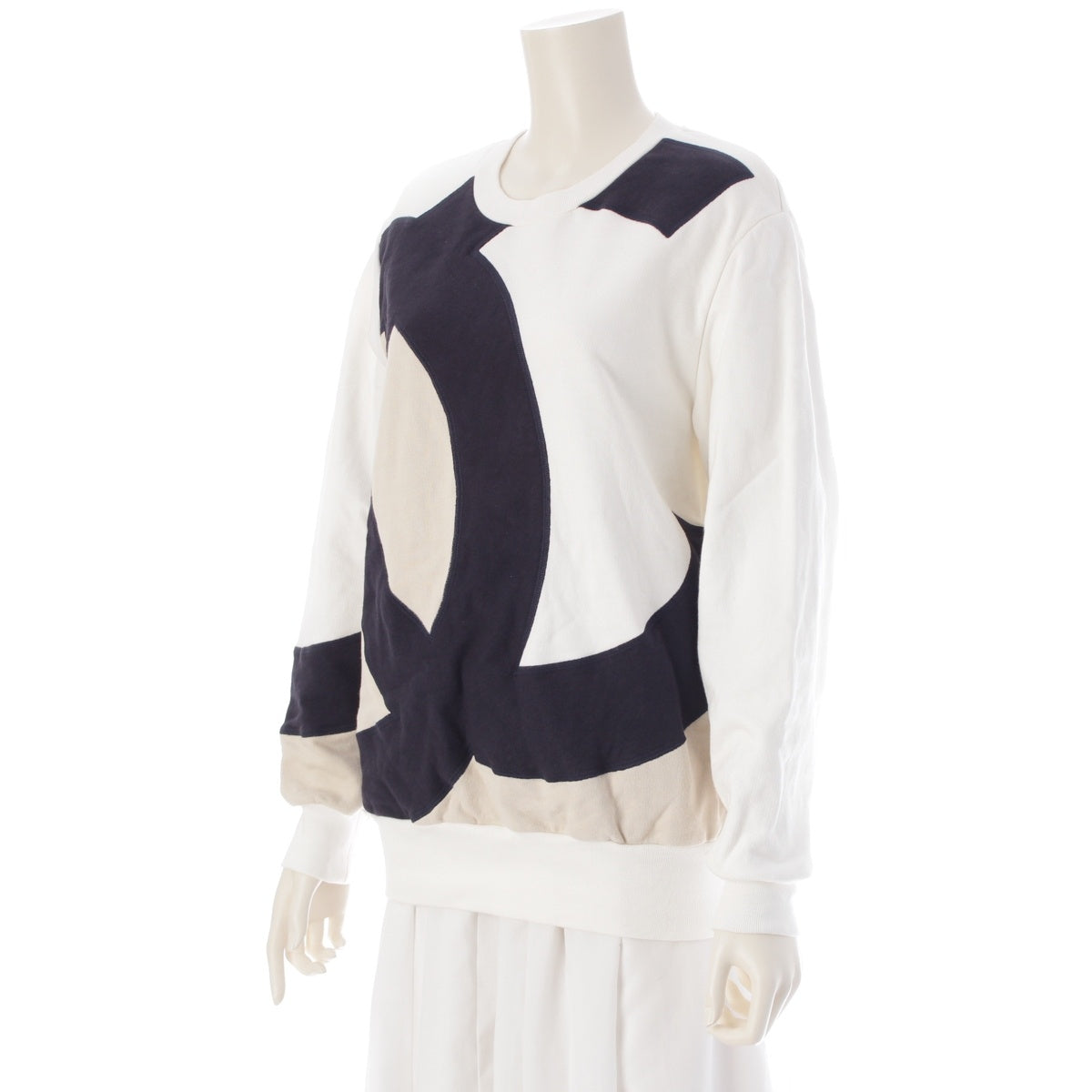 CHANEL cotton Big COCO Mark Sweatshirt sweat Long sleeve top P58239 white 38