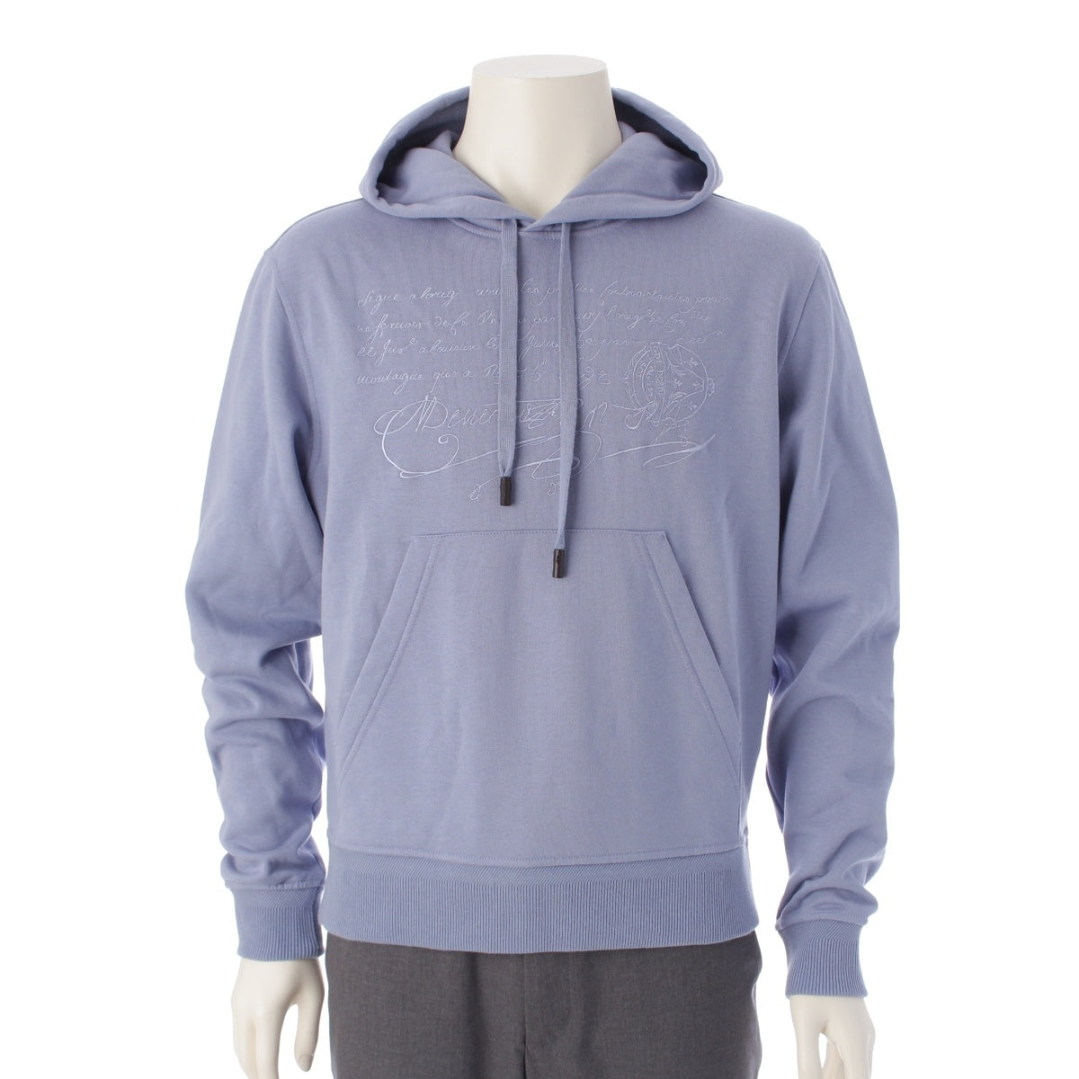 Berluti Calligraphy embroidery fleece lining Parker pullover R26JHL39-001 blue S