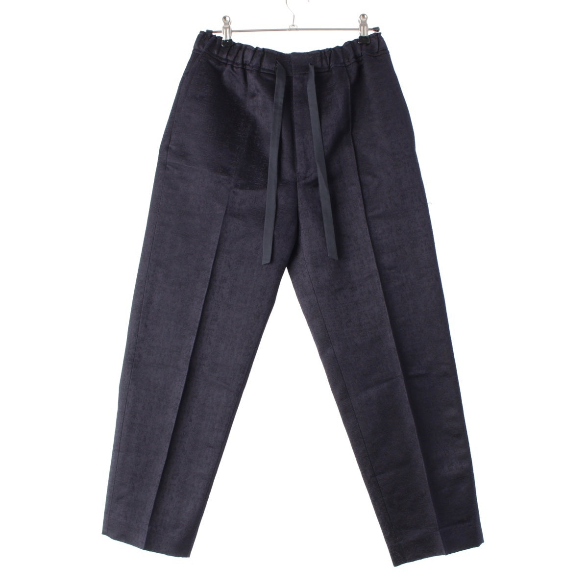 Drawer RESORT2 Satin Jacquard Drawstring Cotton silk Drawcord Easy Pants Slacks Bottoms Navy 34