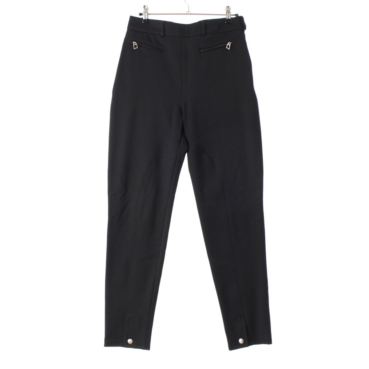 HERMES wool Serie Button Zip Pants Bottoms black 44