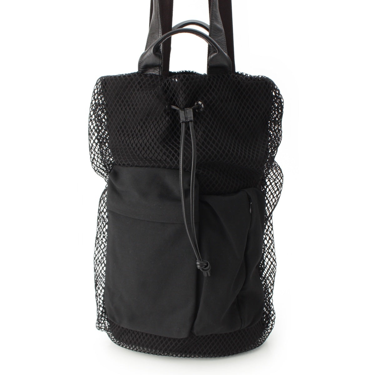 Y's DIAMOND NET/LEATHER COMBINATION SHOULDER BAG Shoulder Bag YP-I16-897 black