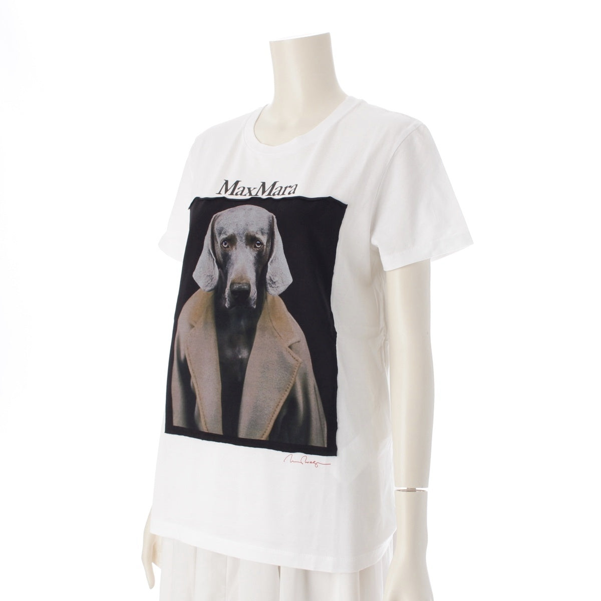 MAX MARA cotton Omotesando Limited CIPRIA Dog Print Short sleeve T-shirt 2319410831 white M