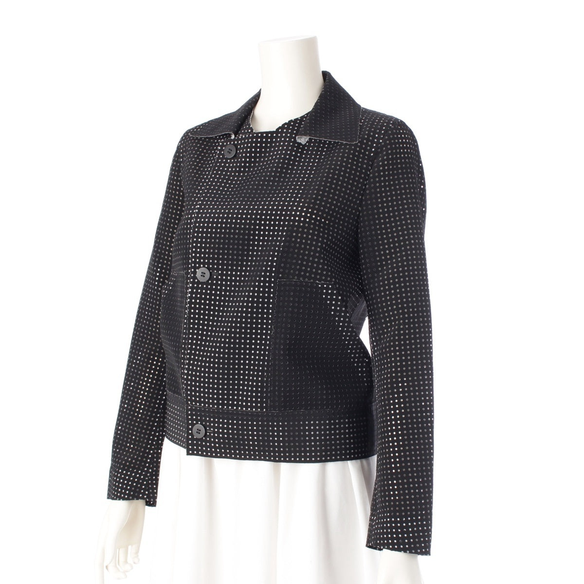 ISSEY MIYAKE punching Jacket tops IM41FC004 Black White 1