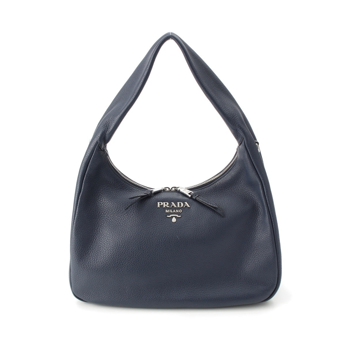 PRADA Vitello Phoenix leather 2way Shoulder Handbag 1BC134 Navy