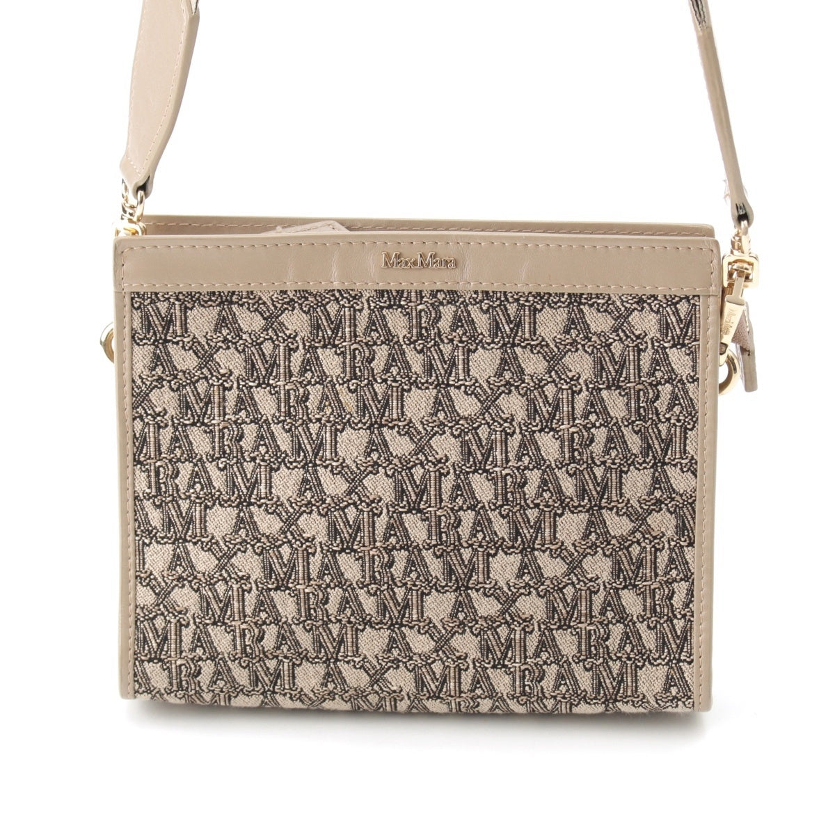 MAX MARA Jacquard 2way Shoulder Bag Clutch bag beige