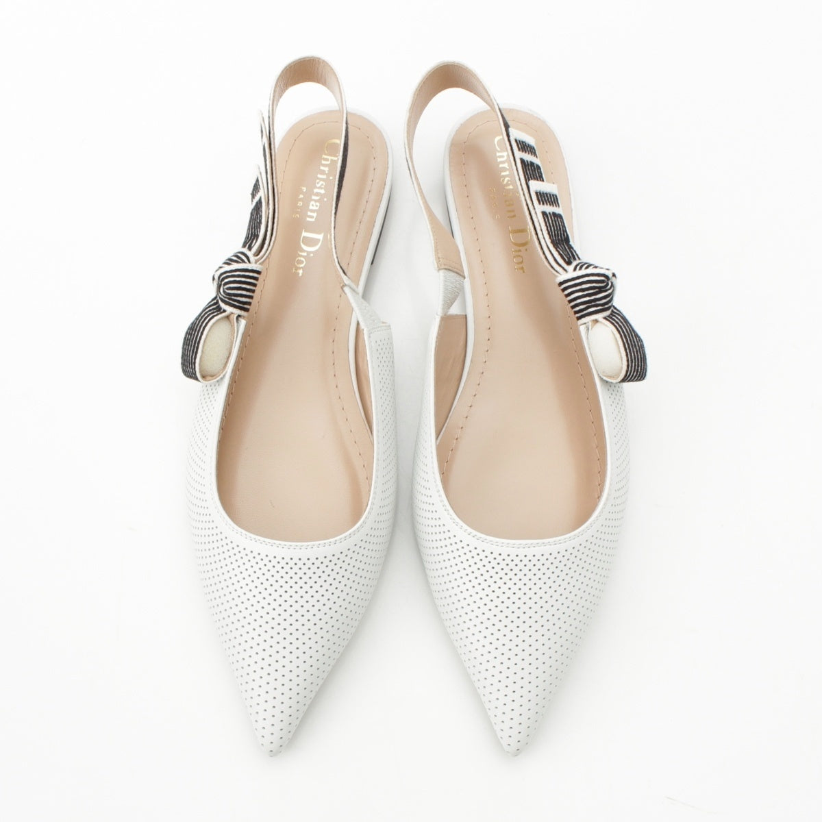 Dior TOUJOURS Slingback lambskin punching Mule white 37 1/2