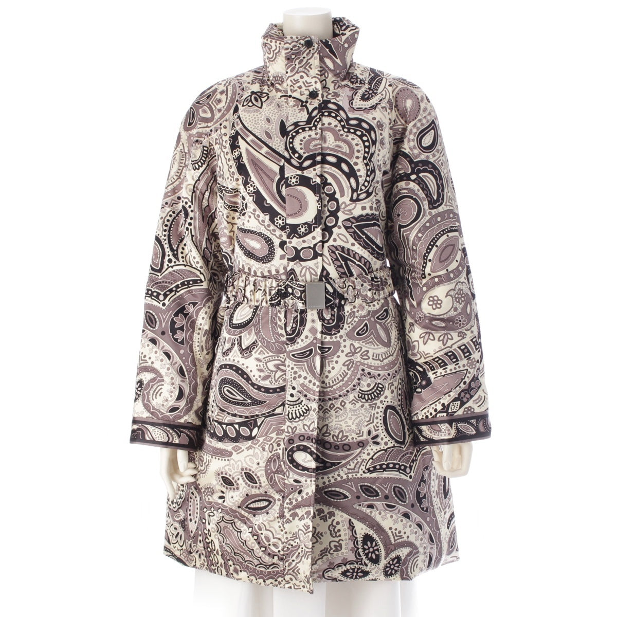 LEONARD silk Paisley Pattern Down jacket outer 0348121 Black White 42
