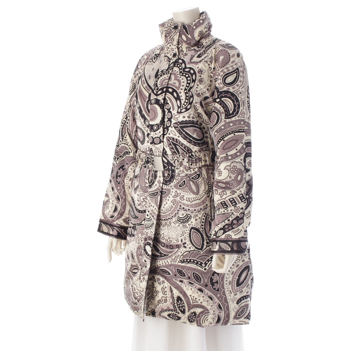 LEONARD silk Paisley Pattern Down jacket outer 0348121 Black White 42