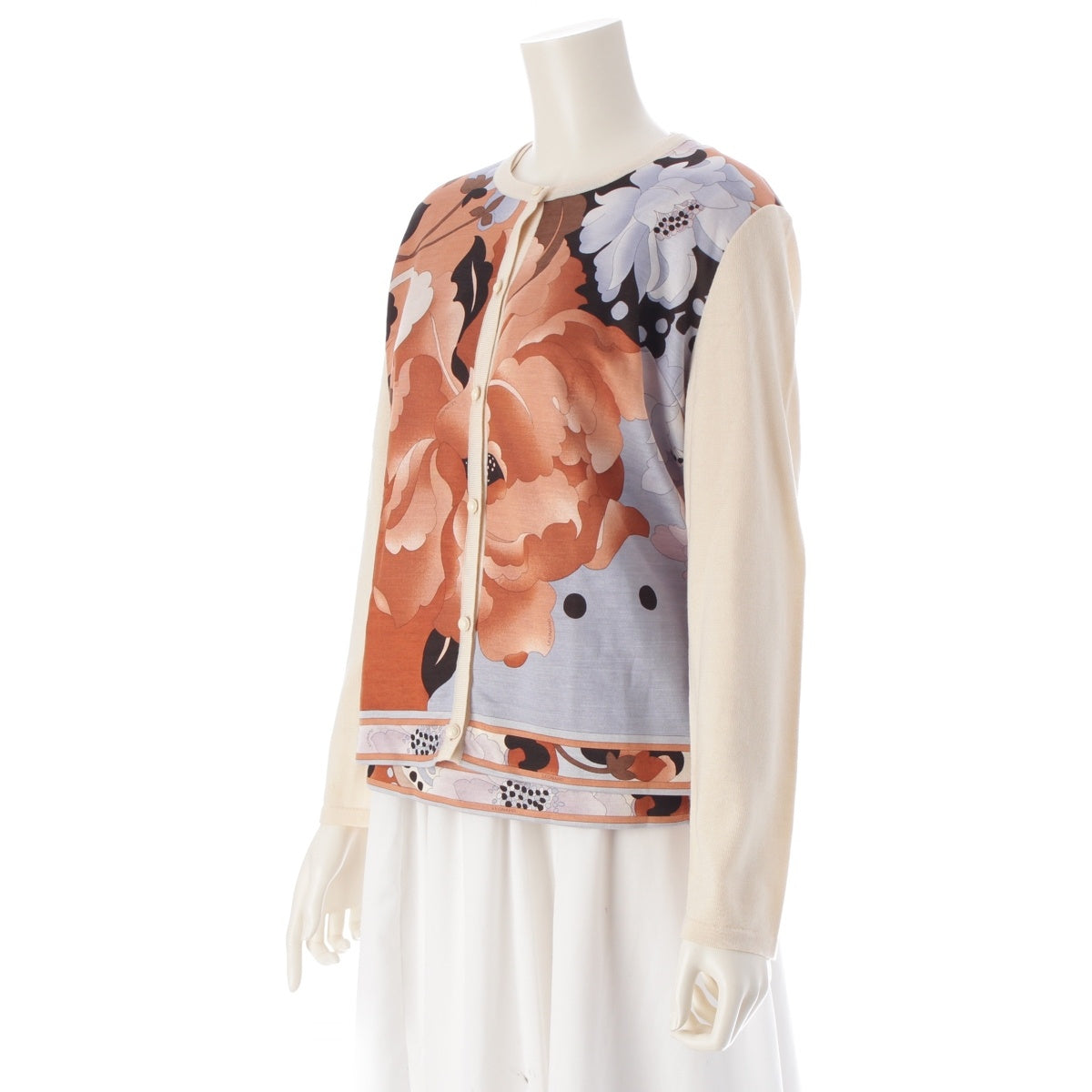 LEONARD Wool silk Floral ensemble knit 0387717 0387718 beige 42