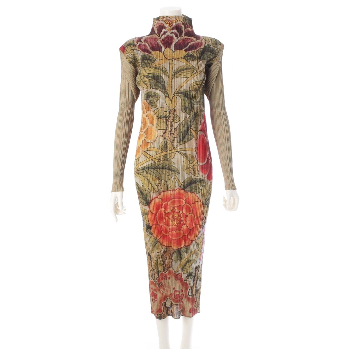 PLEATS PLEASE ISSEY  Peony, flower, all-over print, long sleeves one piece tops PP84-JH732 multicolor 2