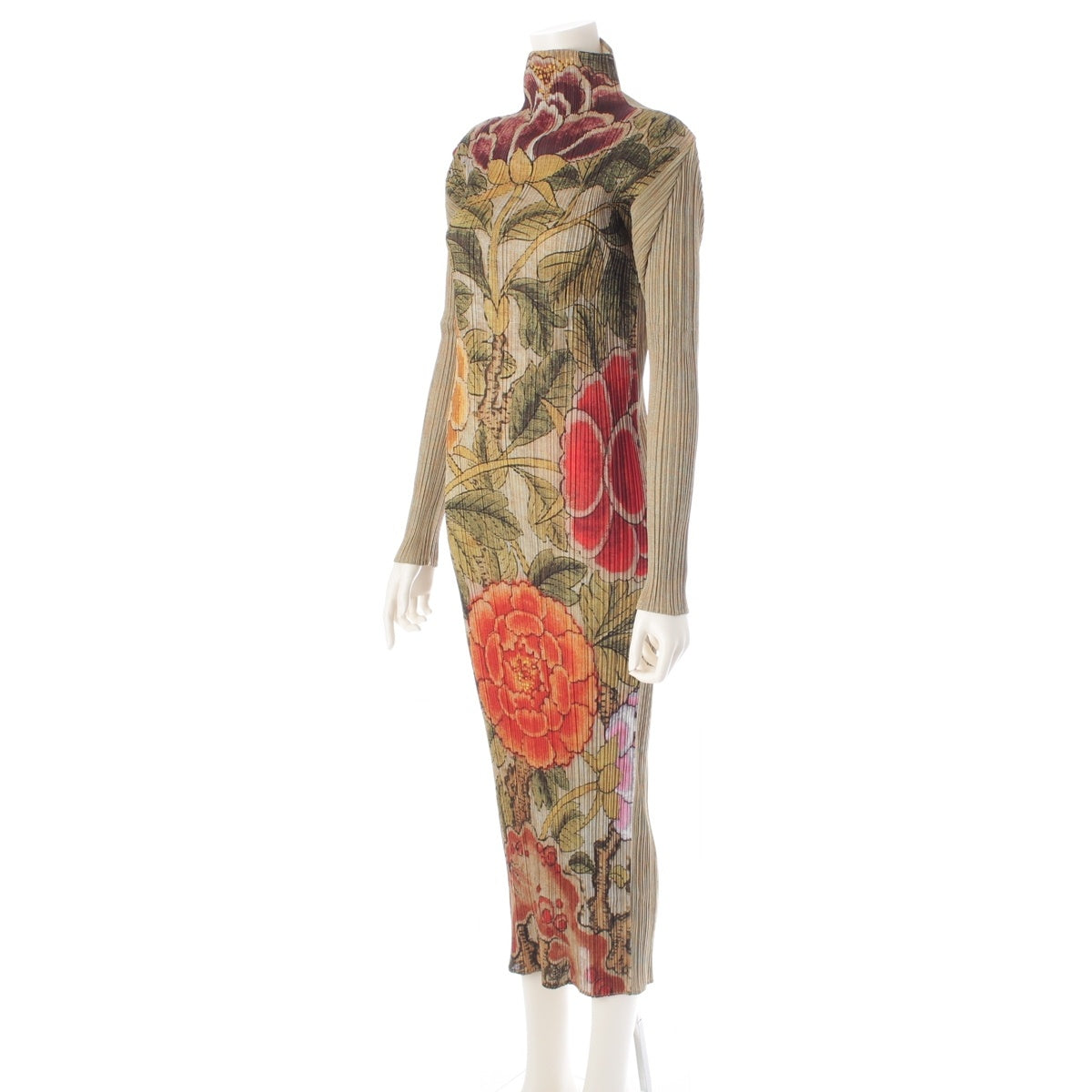 PLEATS PLEASE ISSEY  Peony, flower, all-over print, long sleeves one piece tops PP84-JH732 multicolor 2