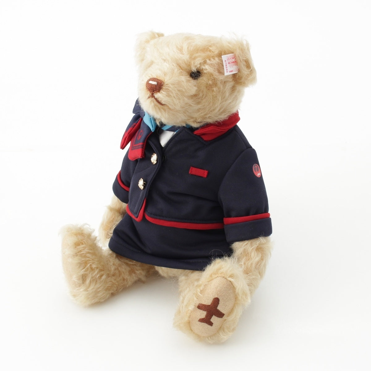 Steiff JAL Mohair Cotton White Tag Cabin Attendant Old Uniform Limited to 500 Toys Teddy bear 678240 multicolor