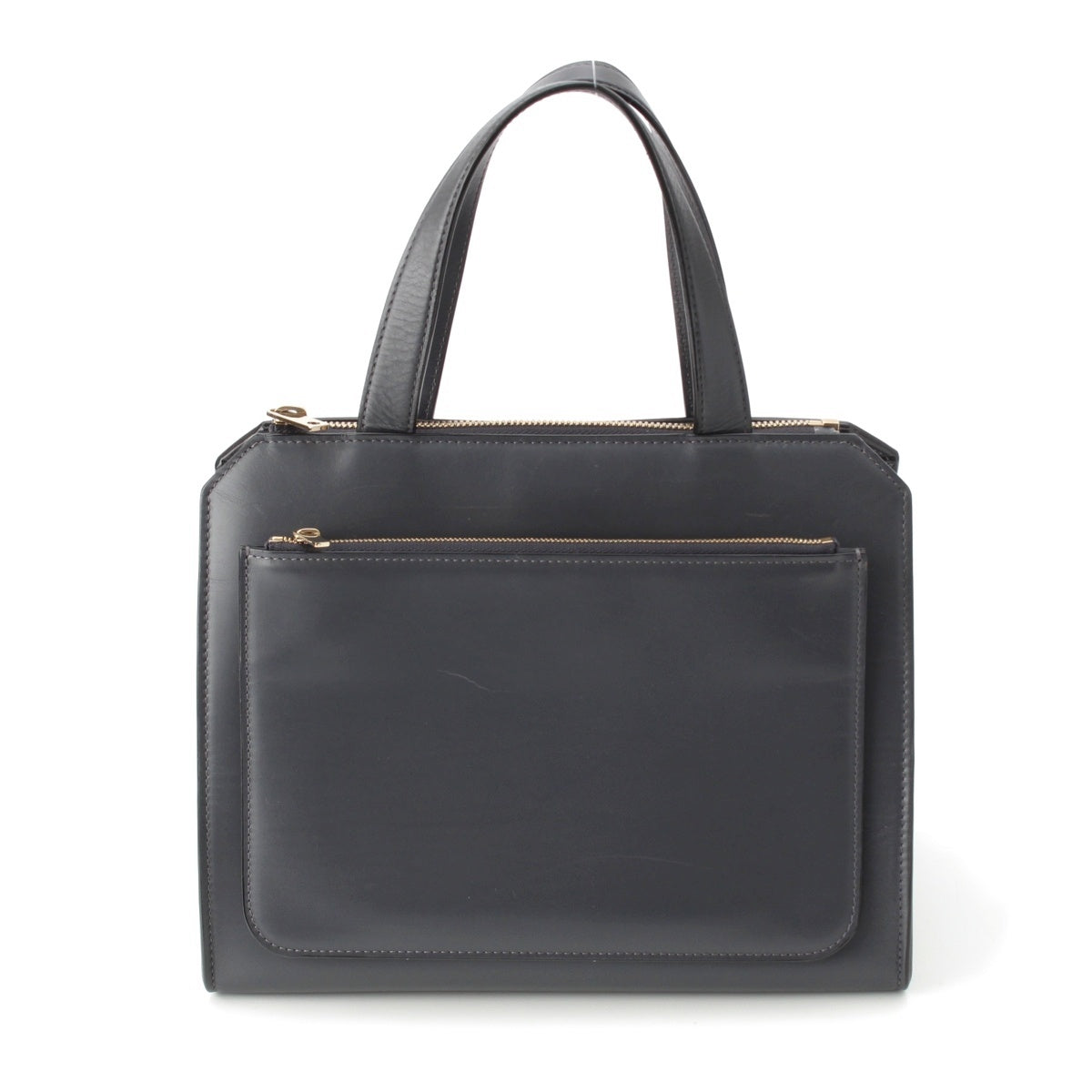 Valextra paspatato medium leather 2WAY Shoulder Handbag gray