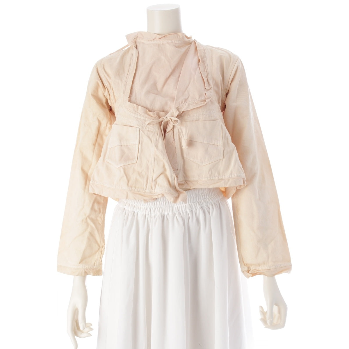 GUCCI Brushed Cotton Tom Ford period lace-up modified Jacket Pale pink 42