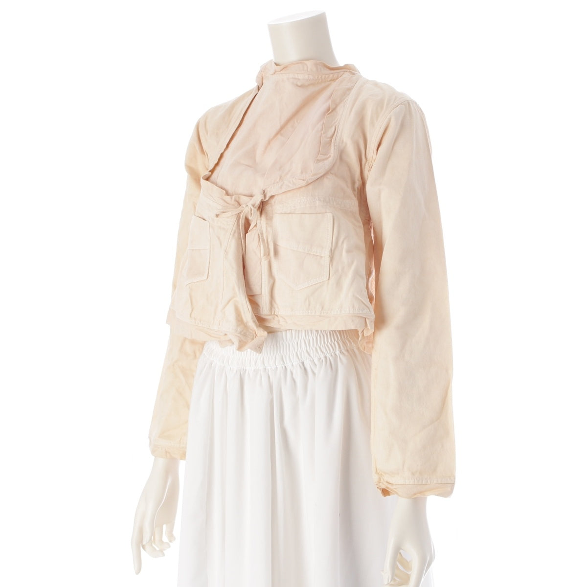 GUCCI Brushed Cotton Tom Ford period lace-up modified Jacket Pale pink 42