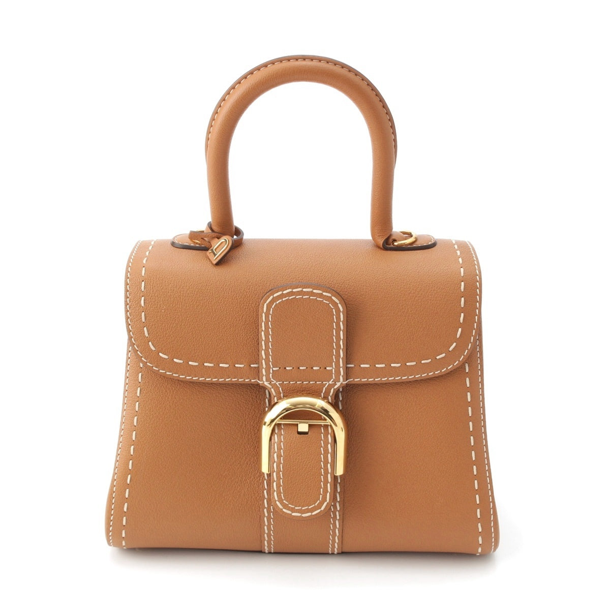 Delvaux Brillant PM Surpique 2way Shoulder Handbag Vegetal Brown