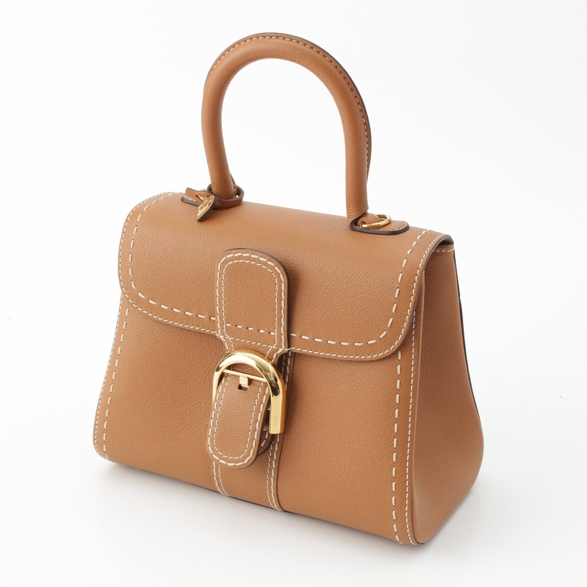 Delvaux Brillant PM Surpique 2way Shoulder Handbag Vegetal Brown