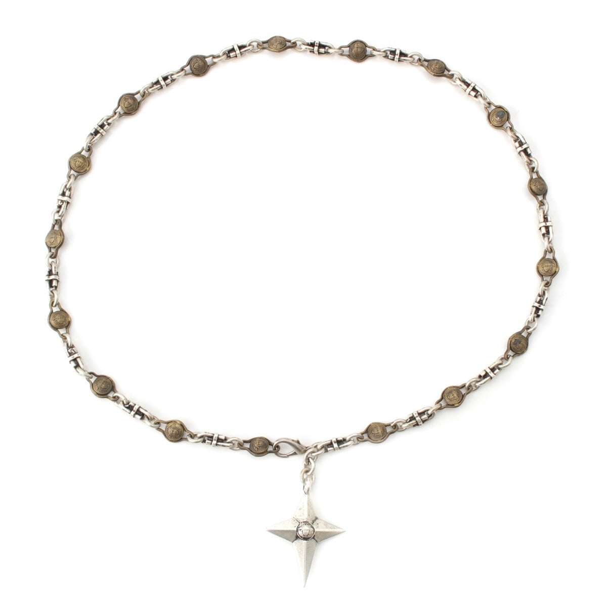 VERSACE Vintage Gothic Cross Chain belt Antique Silver