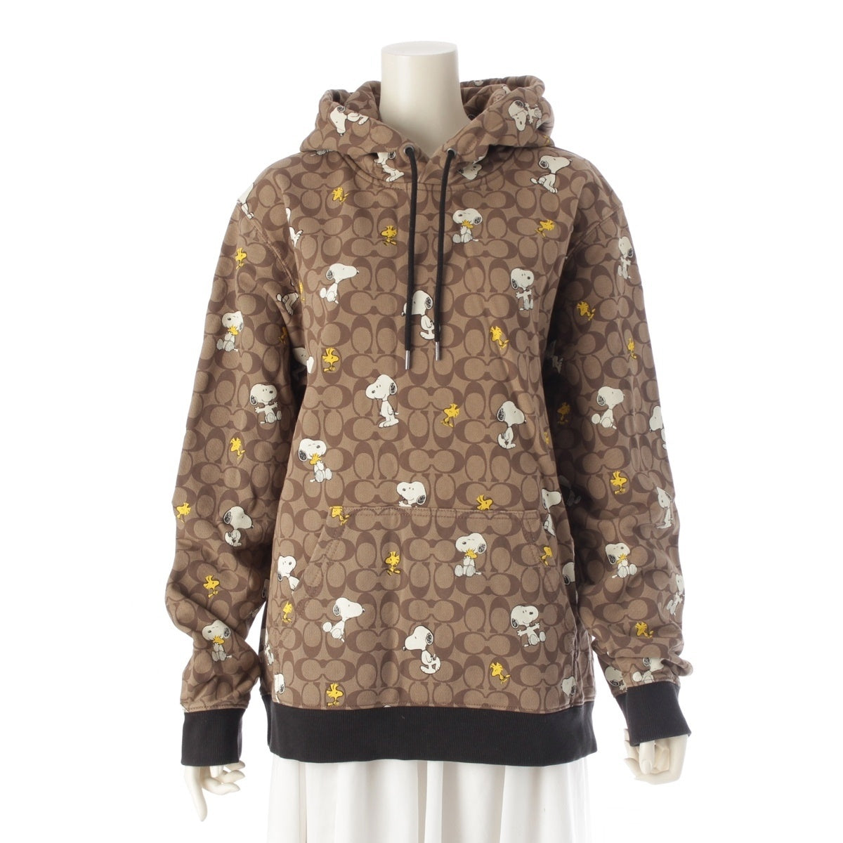 COACH PEANUTS cotton Snoopy Signature Parker sweat Brown L