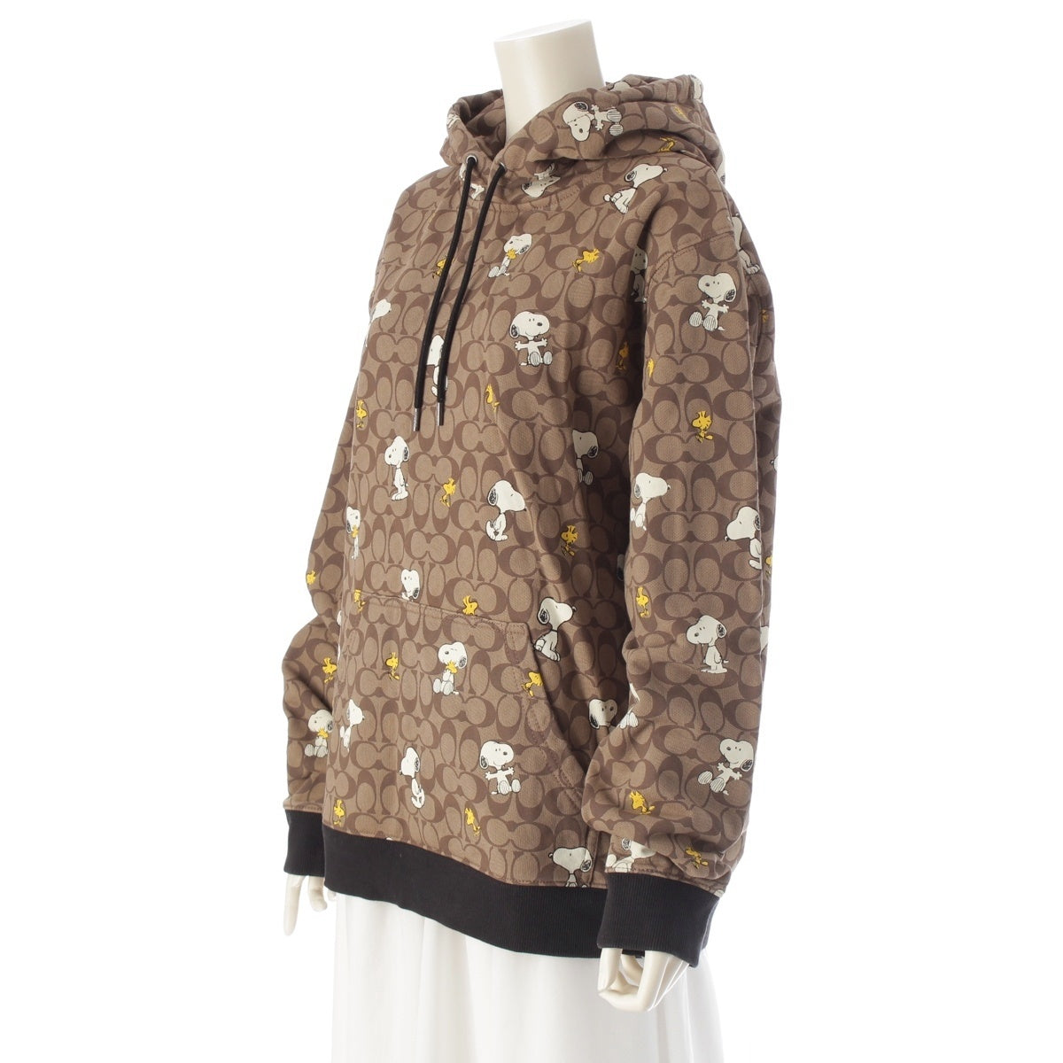 COACH PEANUTS cotton Snoopy Signature Parker sweat Brown L