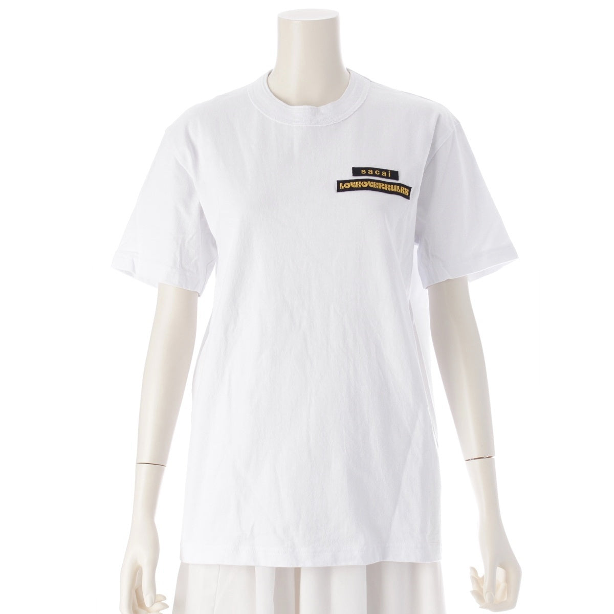 Sacai LOVE OVER BLUES cotton Back print Short sleeve T-shirt 21-0176S white 1