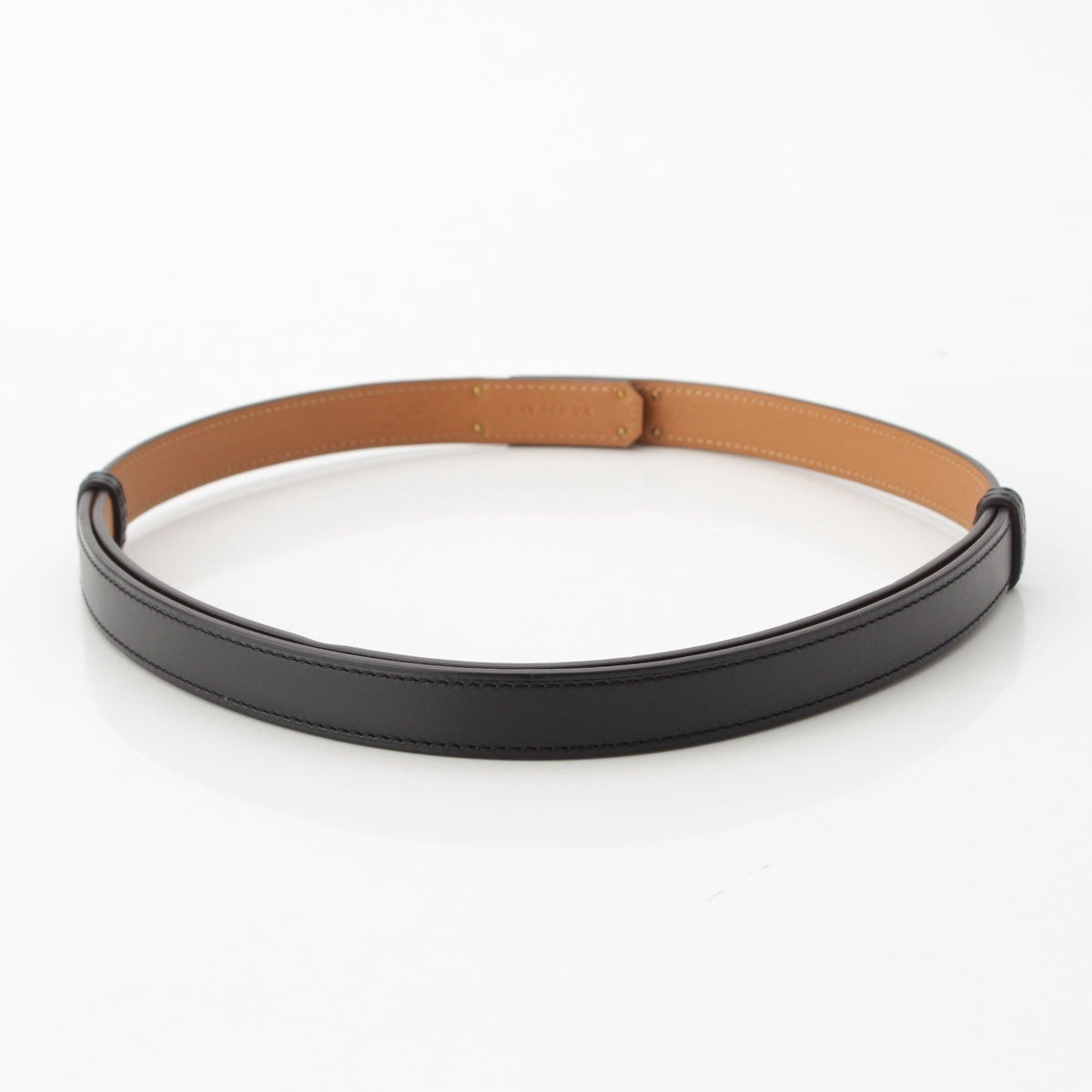 HERMES Kelly leather belt Black gold