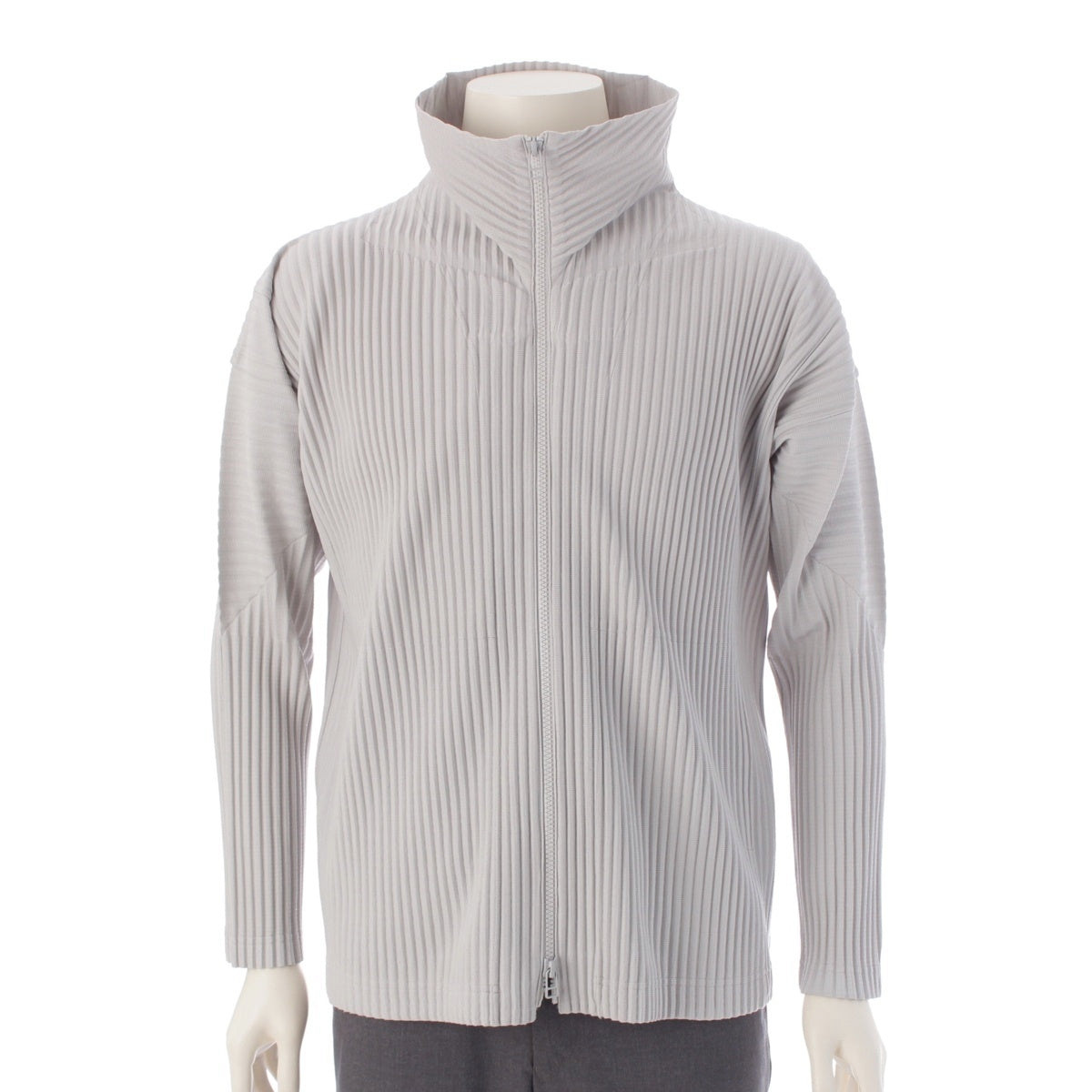 HOMME PLISSE ISSEY MIYAKE Pleated double zip Jacket outer HP41JL011 gray 2