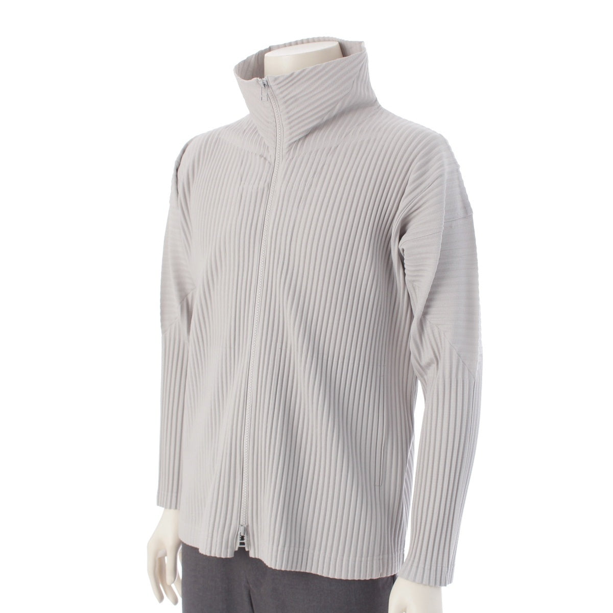 HOMME PLISSE ISSEY MIYAKE Pleated double zip Jacket outer HP41JL011 gray 2