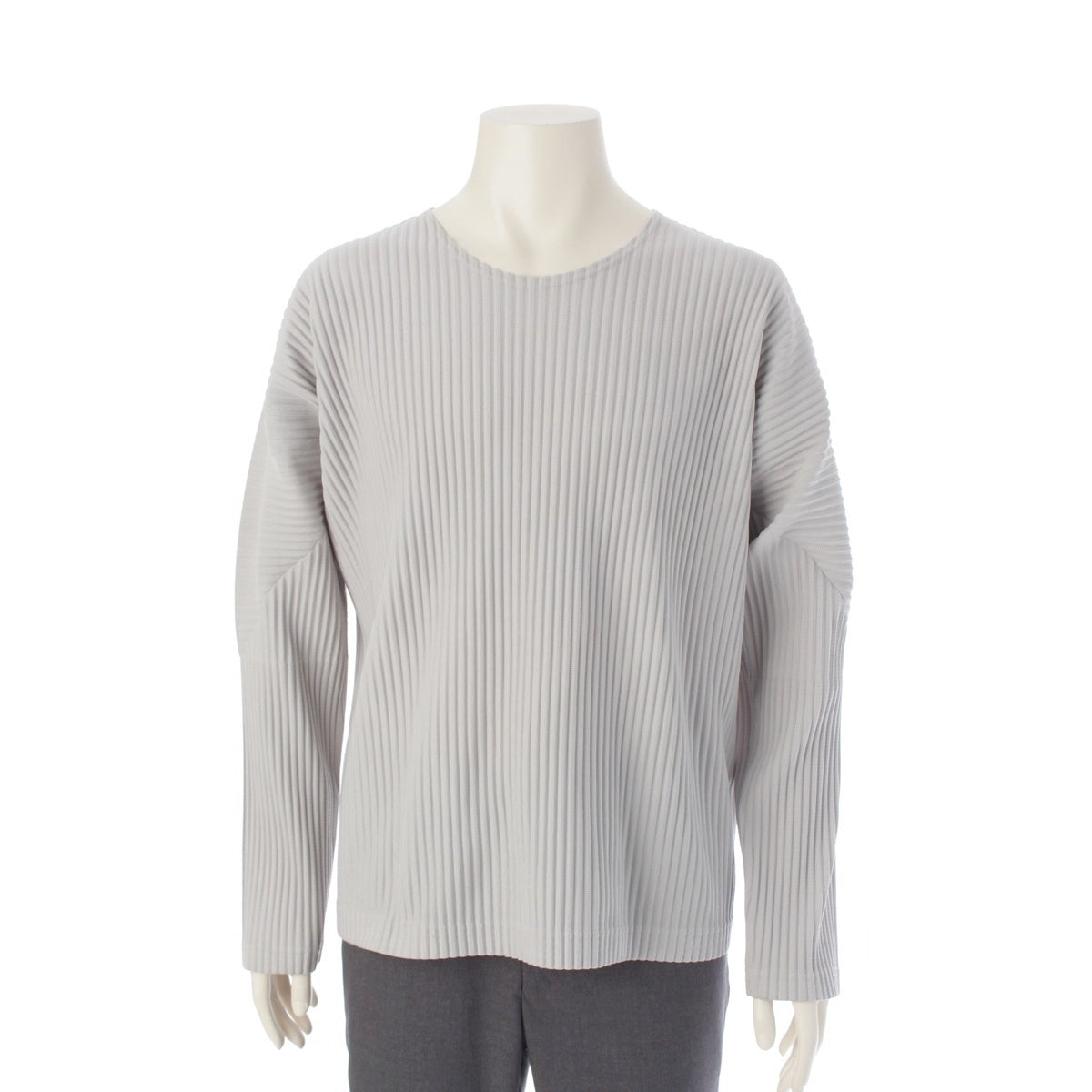 HOMME PLISSE ISSEY MIYAKE Pleated crew neck Long-sleeved T-shirt Cut HP78-JK021 gray 3