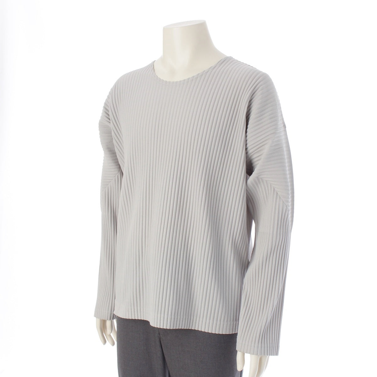 HOMME PLISSE ISSEY MIYAKE Pleated crew neck Long-sleeved T-shirt Cut HP78-JK021 gray 3