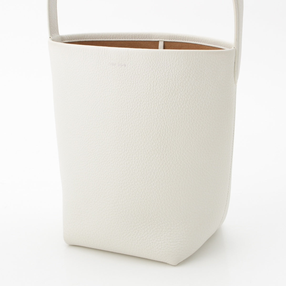 THE ROW Small N/S Park Tote Grain Calfskin Leather Handbag W1314 L129 white SMALL