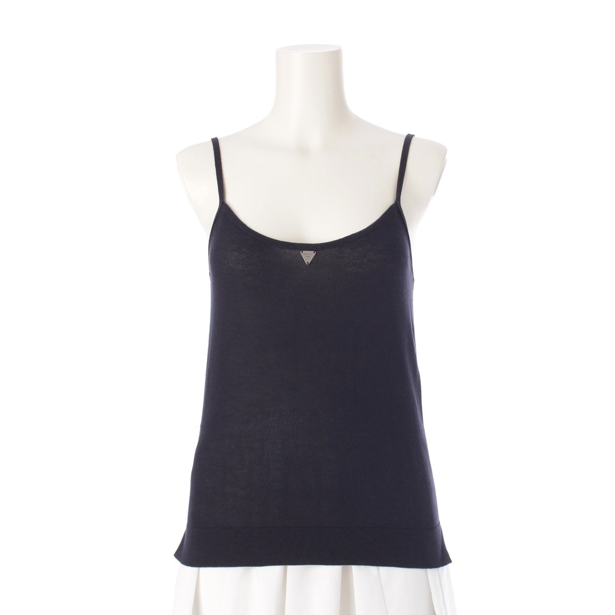 CHANEL cotton With logo camisole Tank tops P15034 Navy 38