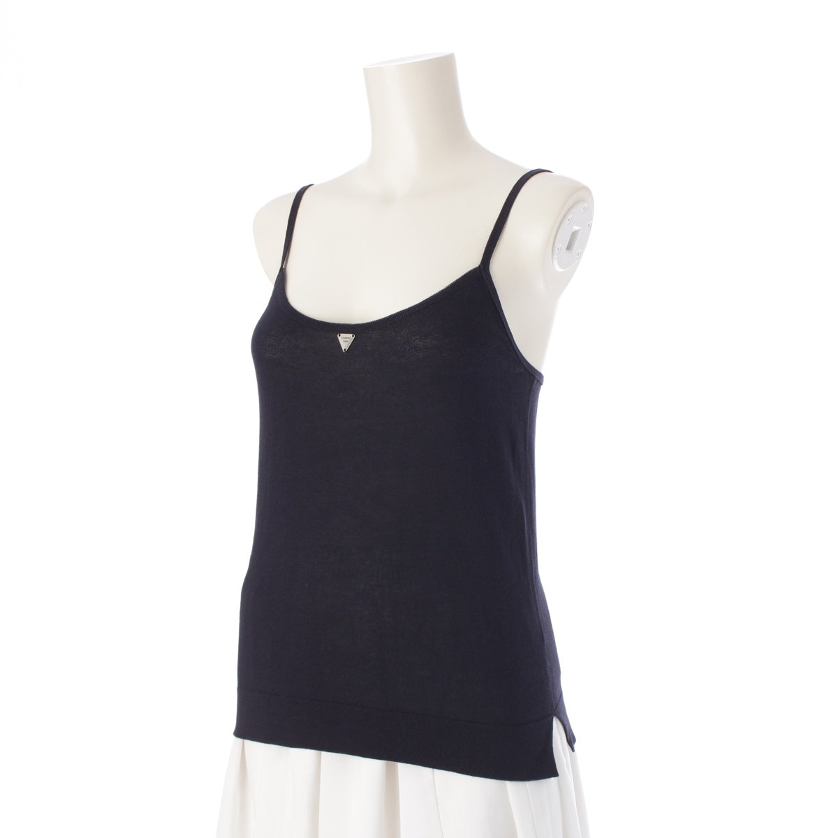 CHANEL cotton With logo camisole Tank tops P15034 Navy 38