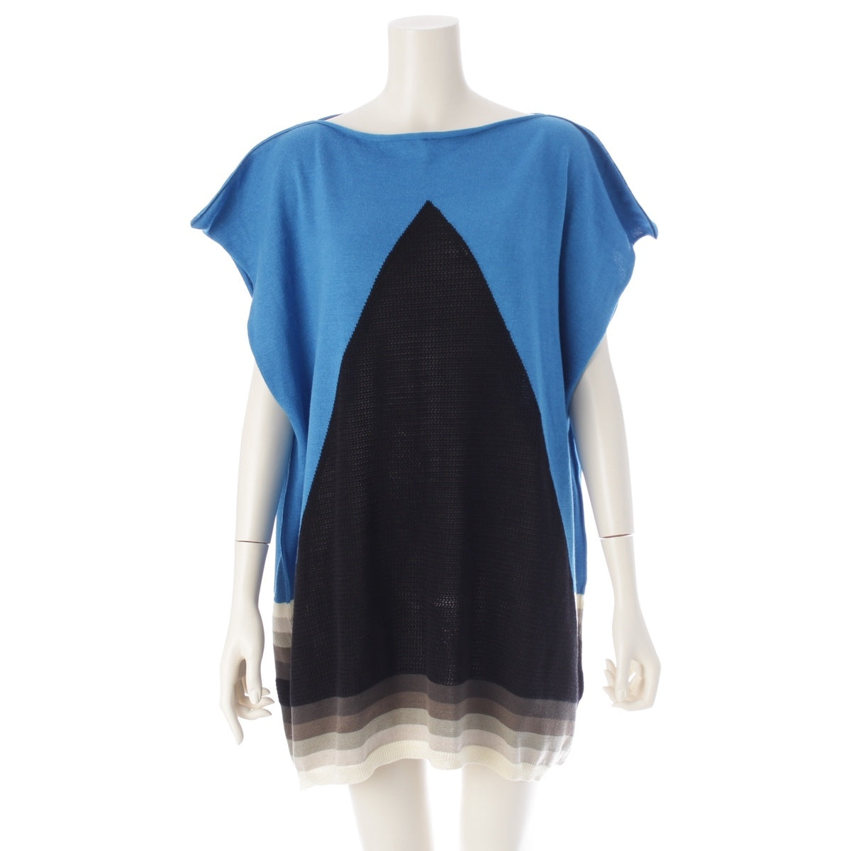ISSEY MIYAKE Ikko Tanaka No sleeve knit RT31KE331 blue 3