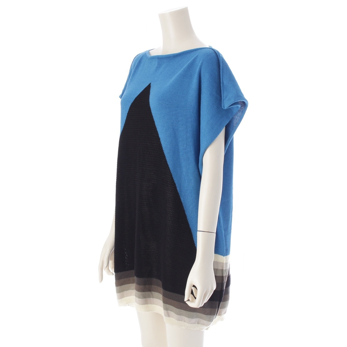 ISSEY MIYAKE Ikko Tanaka No sleeve knit RT31KE331 blue 3