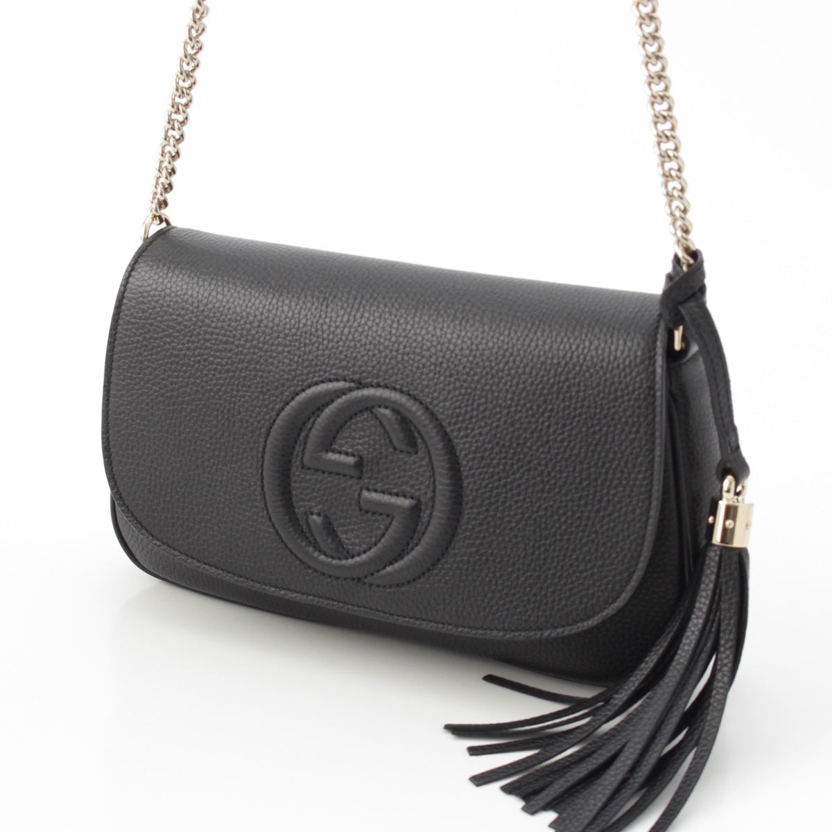 GUCCI Soho leather Chain tassel Shoulder Bag 536224 black