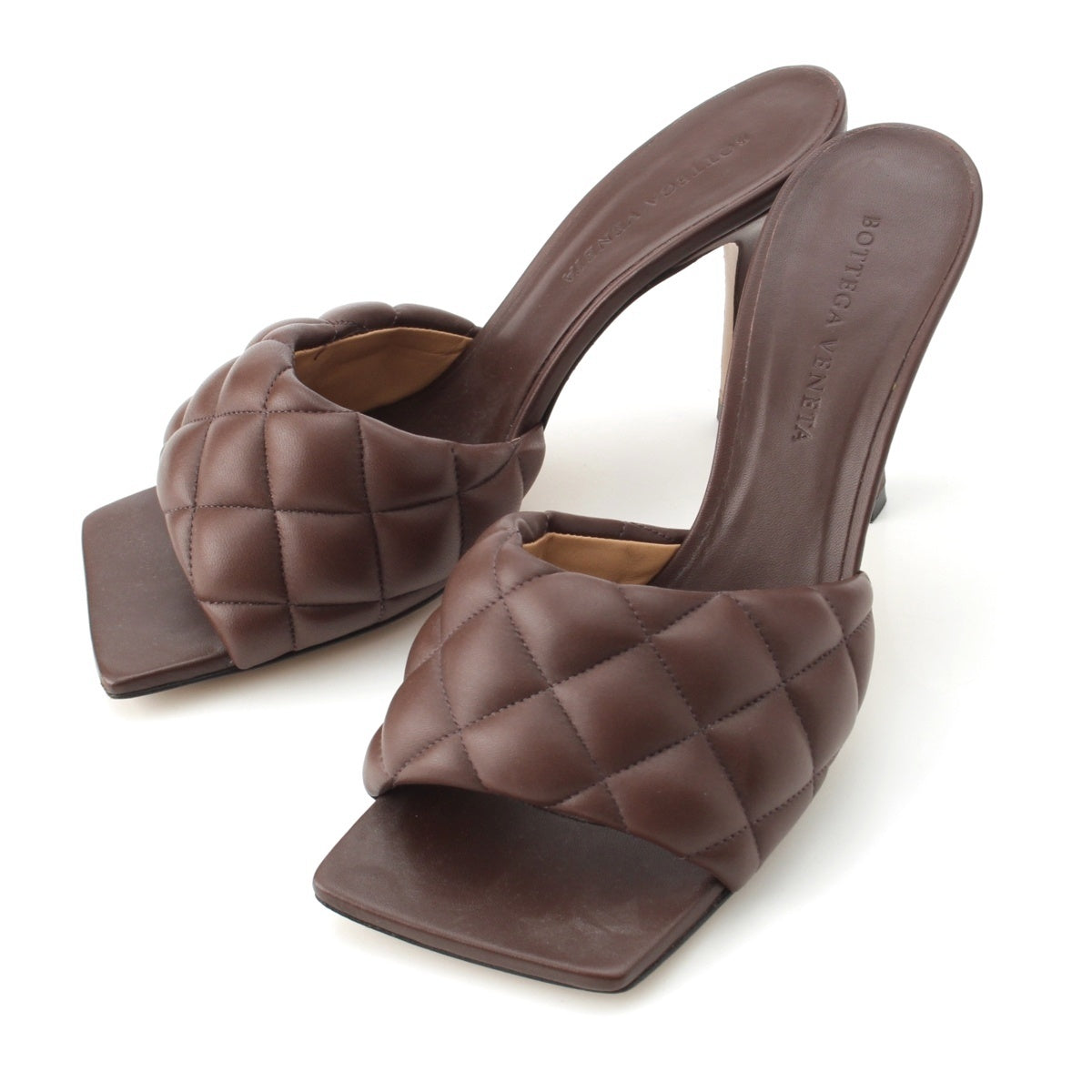 BOTTEGAVENETA leather Padded heel sandals Mule Brown 37 1/2