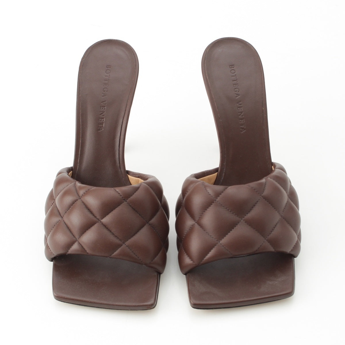 BOTTEGAVENETA leather Padded heel sandals Mule Brown 37 1/2