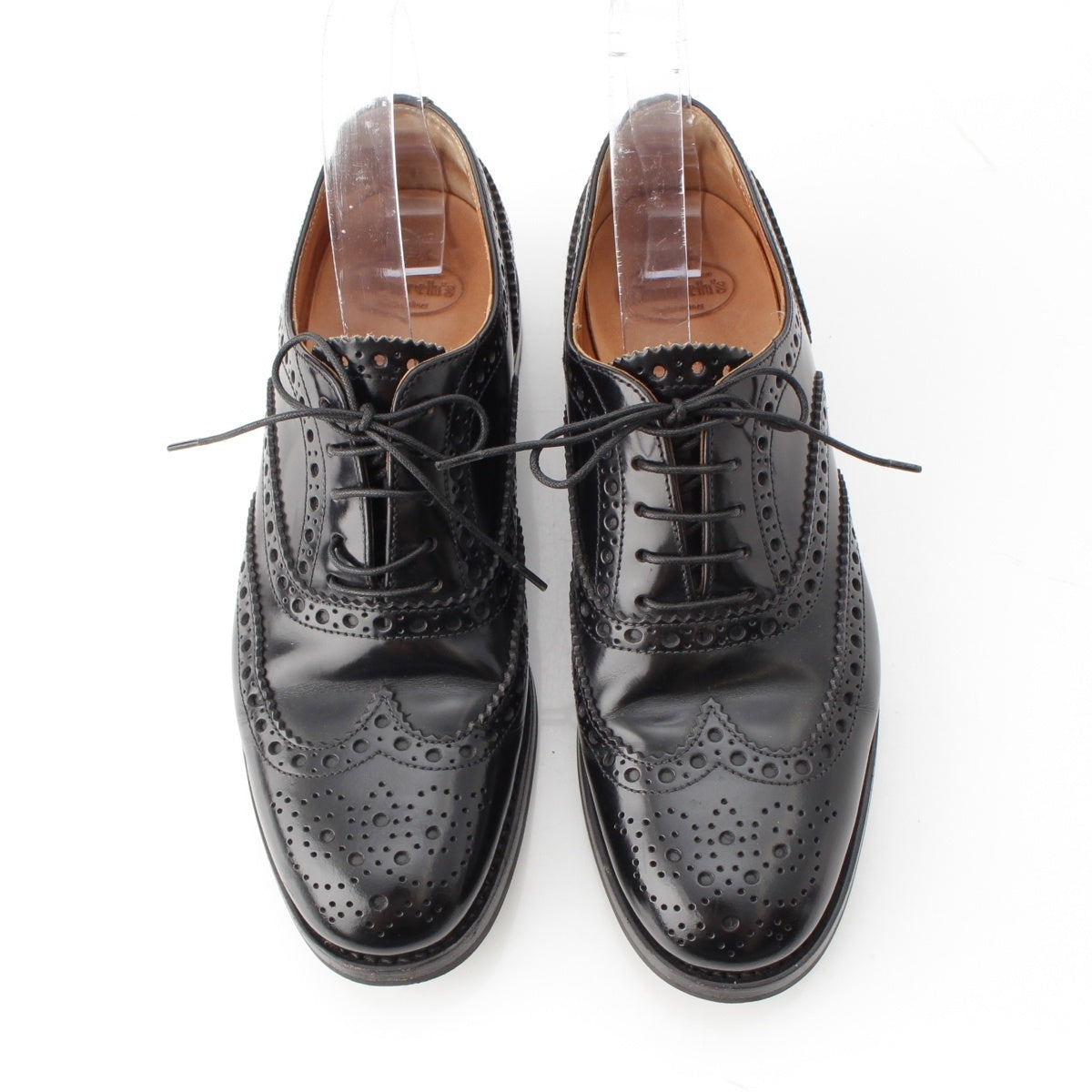 CHURCH'S BURWOOD Burwood Polished binder calf Wingtip lace-up dress shoes black 37