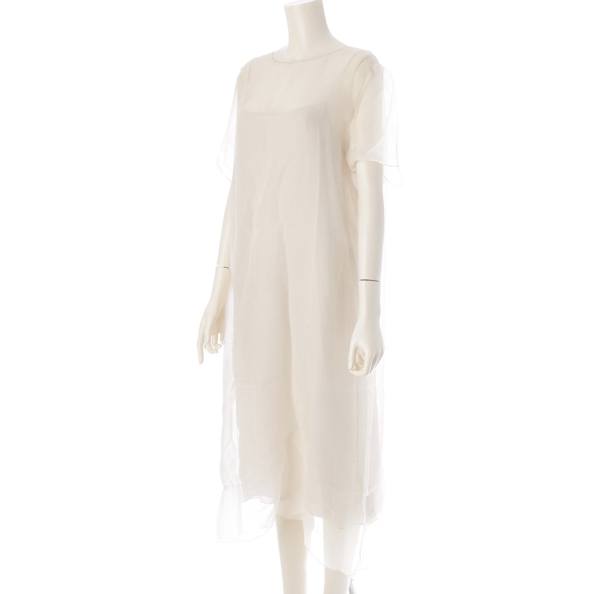 THE ROW silk Sheer Long one piece dress 4415-w1278 off white M